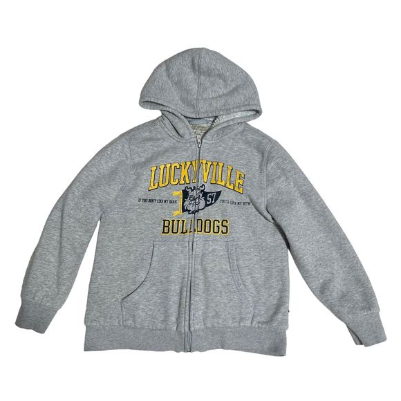 Lucky Brand Full Zip Gray Hoodie Boy’s Size M 10/12 - Picture 6 of 11